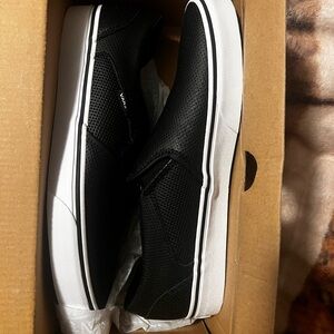 Vans Women's Black Perforated Slip-On Sneakers